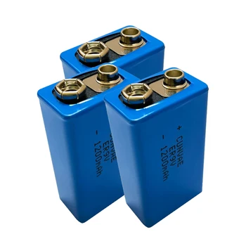3PCS 9V 1200mAh Baterie cu Litiu ER9V 9 Volți li-ion Patrat Li-SOCl2 Bateriile pentru Jucarie de Control de la Distanță Microfonul și de Alarmă de Fum