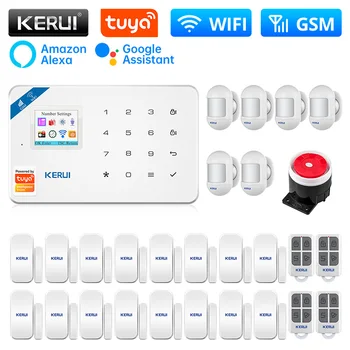 KERUI W181 Alarma Smart Home Kit WIFI, Sistem de Alarma GSM Tuya Suport Inteligent Alexa Senzor de Mișcare Detector de Sirena cu Fir