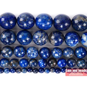 5A Grad 100% Natural Lapis Lazuli Rotund Margele Vrac Pentru a Face Bijuterii Bratari DIY Colier 15
