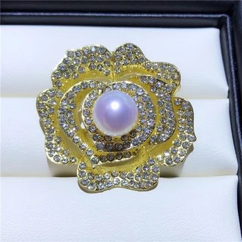 Forma de floare Broșă Pin Monturi de Baza Constatărilor Accesorii Bijuterii Setări Piese de fixare pentru Perle, Jad, Cristale, Agate, Margele