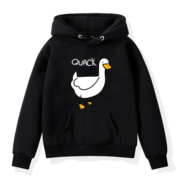 Moda Duck Quack Imprimare Pulover Copilul Băieți Fete Tricou Casual, Hanorace Copii Fleece Cu Maneca Lunga Cu Gluga Pentru Copii Haine