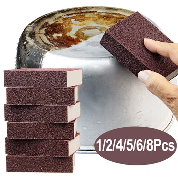 1-8Pcs Abrazivă Burete Magic Eraser Carborundum Îndepărtarea Ruginii Perie de Curățare Decalcifiere Curat Frecati pentru Gătit Oală Burete de Bucătărie