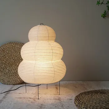 Stil Japonez Isamu Noguchi Camera De Ceai, Hârtie De Orez Lampa De Dormitor Simplu Studiu Lampa De Podea Designer De Uimire Vânt Lampă De Masă