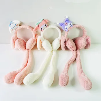 Sanrio Căști Kuromi Kawaii Melodia Mea Cinnamoroll Frumusete Femei Airbag Ureche Pachet Bunuri Mobile Ureche Încălzirea Căptușit Moale Jucărie De Pluș Fete