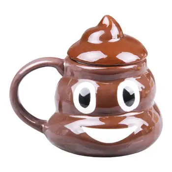 Ciudat Creative Poo în Formă de Ceramică Cani cana de Cafea Ceai Lapte birou Cupe Drinkware cel Mai bun Cadou de ziua de nastere pentru Prieteni