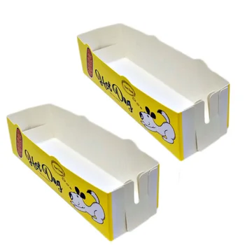 Hot Dog Tăvile Pentru Hârtie Tava De Servire Cutie Bărci Titularul Gustare Recipiente De Unică Folosință Pui Ia Carton Barca Deschide Cartofi Prajiti Container