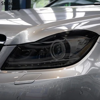 Masina Faruri cu Tenta Neagra Film de Protecție de Protecție Transparent TPU Autocolant Pentru Mercedes Benz C Class W204 W205 2011-Pe C63 AMG