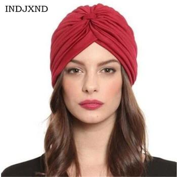 Unisex India Capace Femei Turban Pălărie Chelioși Căciuli Fete, Tricotate Capace Oameni De Protecție Auditivă Pălării De Duș Cu Cap De Iarnă Solid M062