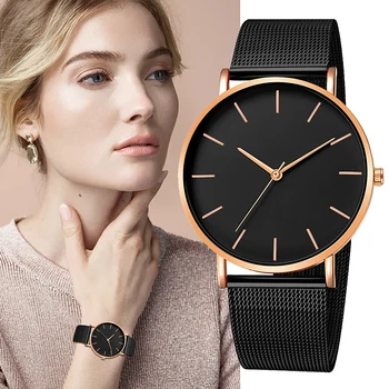 2021 ultima moda Reloj Mujer cuarț ceas doamnelor ochiurilor de plasă din oțel inoxidabil casual, bratara metal fata ceas