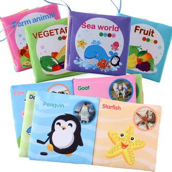 8 Pagini Copilul Pânză De Carte Moale Animale Duș Carte Jucărie Nou-Născut Cărucior Agățat Lavabil Jucărie De Învățare Timpurie, De Învățământ Jucării Pentru Copii