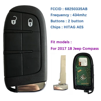 CN086028 Original 2 Butoane Jeep Compass Inteligent de la Distanță Cheie Cu 433mhz 4A Cip de Intrare fără cheie SIP22 Lama FCCID M3N-40821302