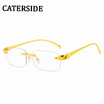 CATERSIDE 2022 Epocă fără ramă de ochelari de Soare Barbati de Moda Dreptunghi Gradient de Lentile de Ochelari de Soare pentru Femei New Retro Ghepard UV400 Ochelari