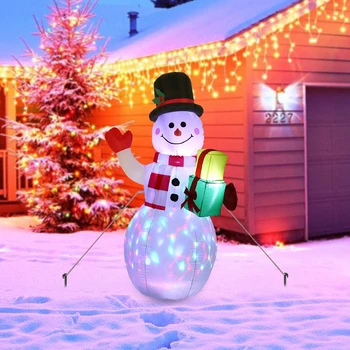 5FT/1,5 m LED-uri de Craciun Gonflabile Mos craciun om de Zapada Roti LED Luminos om de Zapada Gonflabil Pompa de Aer de Vacanță de Crăciun Petrecere Ornament