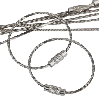 10buc 1.1-2mm EDC Breloc Tag Sârmă Breloc Cablu de Mare, din Oțel Inoxidabil Cheie Inel de Buclă Titularul Unelte de Mână pentru Sport și Turism