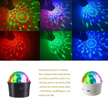LED Wireless Etapa Lumina Petrecere Decorative Lampa Disco DJ Proiector Efect luminos de orgă de Lumini Sunet Activat Multi-Colorate Bile Lămpi
