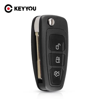 KEYYOU 3 Butoane Flip key Pliere Cheie de la Distanță masina Shell pentru Ford Focus Mk1, Mondeo Transit styling cheie inteligentă Caz acoperire Fob