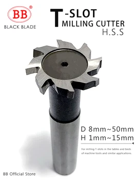 BB T Slot Milling Cutter pentru Metal HSS Woodruff Key Seat Router Cam Grosime de 1-12mm Diametru 8-50mm