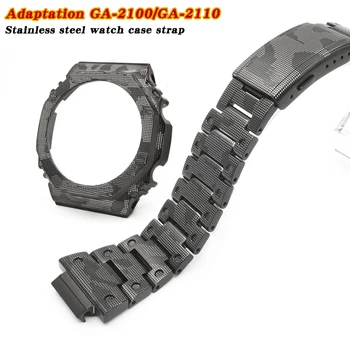 Din Oțel inoxidabil Personalizate GA-2100 Watchband Și Rama GA-2110 Camuflaj Seria Metal Watchcase Watchband Șurub cu Set de scule