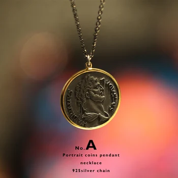 Amorita boutique Portret monede lanț pandantiv colier pentru doamna fata de fiica cadou accesorii bijuterii