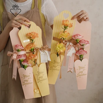 Hârtie Kraft Ziua Profesorului flori cutie Cutie Cadou Cutie de Ambalaj de Ziua Mamei singură floare portabil Buchet Romantic Decora Desktop