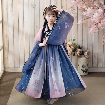 2021 Primavara-Vara Fete Stil Chinezesc Zână Vechi Hanfu Copii Costum Tang Costum Rochie Fete Zână Fusta