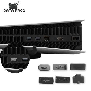 Date Broasca 6pcs Silicon Anti Praf Prize Set Pentru PS5 Joc Consola USB Interfață de Încărcare Praf Capac pentru PS5 Accesorii