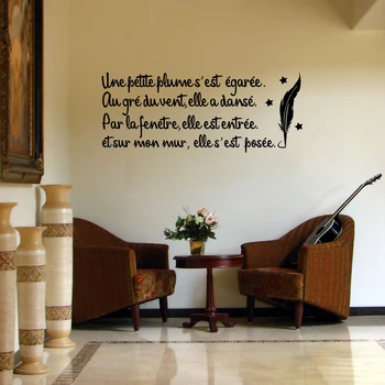 Textul în limba franceză Expresie Citare Pene de Perete de Vinil Tapet Autocolant Decorativ pentru Dormitor Decor Francais Muraux Decorarea Casei