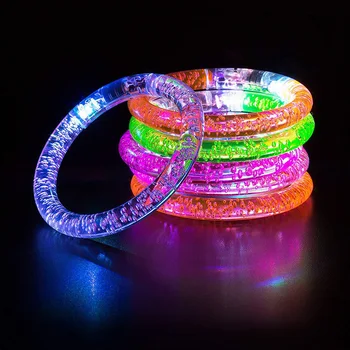 25pcs/lot Lumina-Up Acrilice Bratari Glow Binking Bubble Încorpora Brățări Multicolore LED Intermitent Rave Petrecere de Nunta, Accesoriu