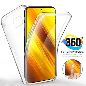 360 de Acoperire pentru Xiaomi Poco X3 NFC Pro Caz Moale TPU Dublu Lateral Transparent Coque Pentru Poco X3 Pro Pocophone X3 Poko X3Pro X3NFC