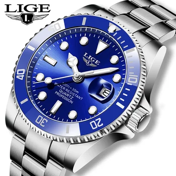 LIGE Ceas Diver Barbati de Brand de Moda de Lux 30ATM Impermeabil Ceasuri Pentru Barbati Data Ceas Sport Cuarț Ceas de mână Relogio Masculino