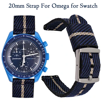 20mm Înlocuire Trupa Ceas Omega pentru Swatch Luna Planeta Serie de Nailon Bratara de Eliberare Rapidă Ceas Curea Accesorii