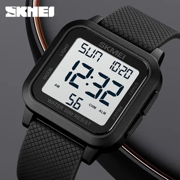 SKMEI Brand Sport Ceas Digital LED-uri de Moda pentru Bărbați Ceasuri Chrono Electronice Ceas de mână rezistent la apă Ceas Numărătoarea inversă Reloj Hombre