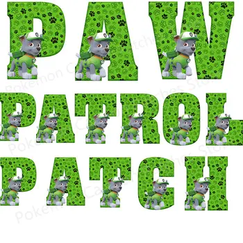 Anime Paw Patrol Rocky Fuzibile Patch pentru Îmbrăcăminte de Fier pe Transferuri Patch-uri de pe Haine de Transfer de Căldură Autocolante DIY Tricou