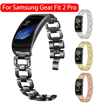 Din Oțel inoxidabil Trupa Ceas Pentru Samsung Gear Fit 2 Pro Înlocuire Curele Samsung Fit2 SM-R360 Brățară Diamant Trupa Accesorii