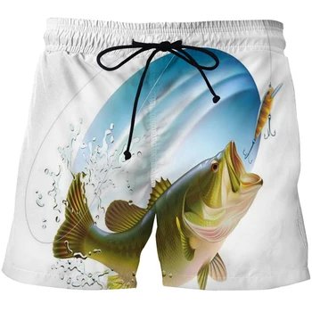 Noi oamenii pescuit pantaloni scurți de plajă 3D pentru bărbați pantaloni casual pantaloni sport de vara respirabil șort cu uscare rapidă pantaloni scurți de înot XXS-6XL
